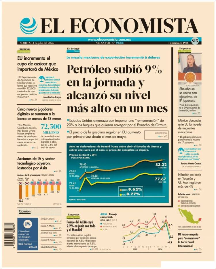 Portada de El Economista (M&eacute;xico)