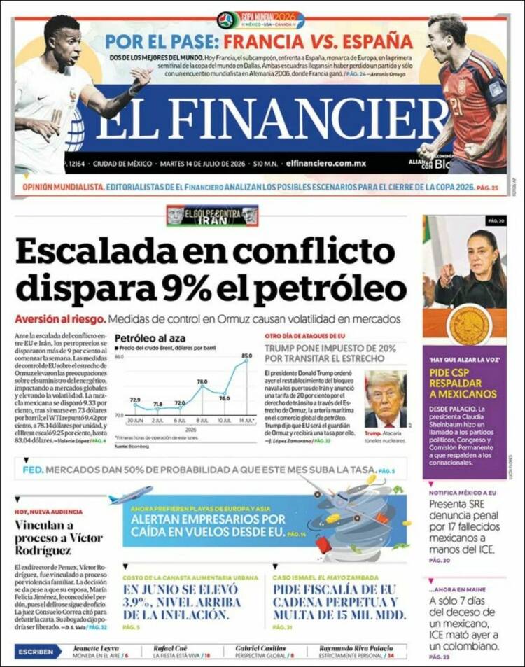 Portada de El Financiero (M&eacute;xico)