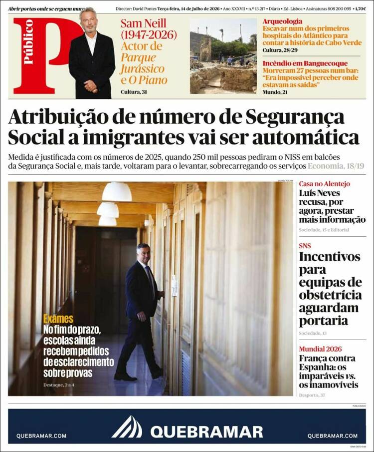 Portada de Público (Portugal)