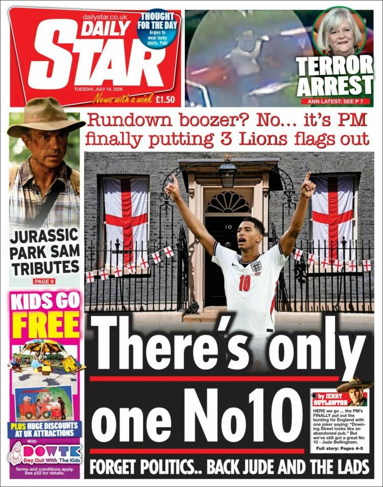 Portada de Daily Star (Reino Unido)