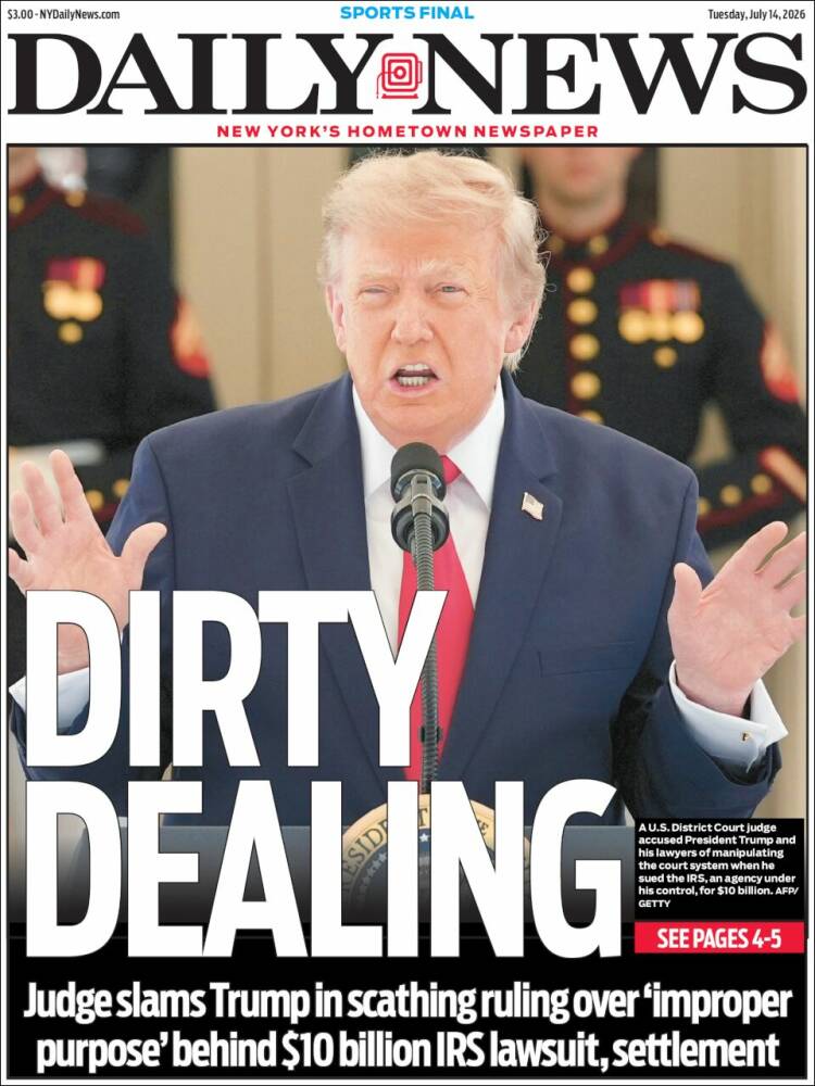Portada de Daily News - New York (USA)