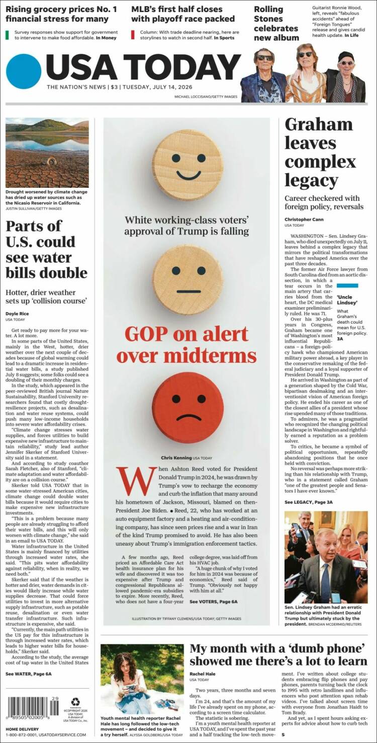 Portada de USA Today (USA)
