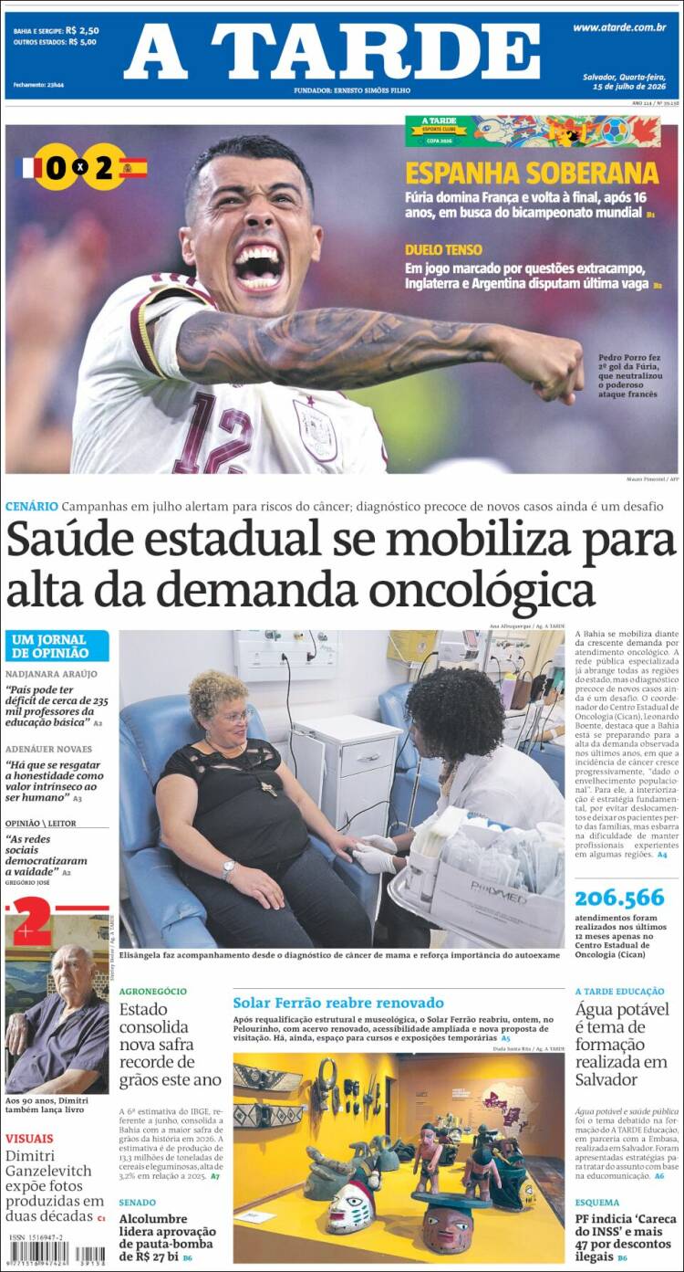 Portada de Diário A Tarde (Brasil)