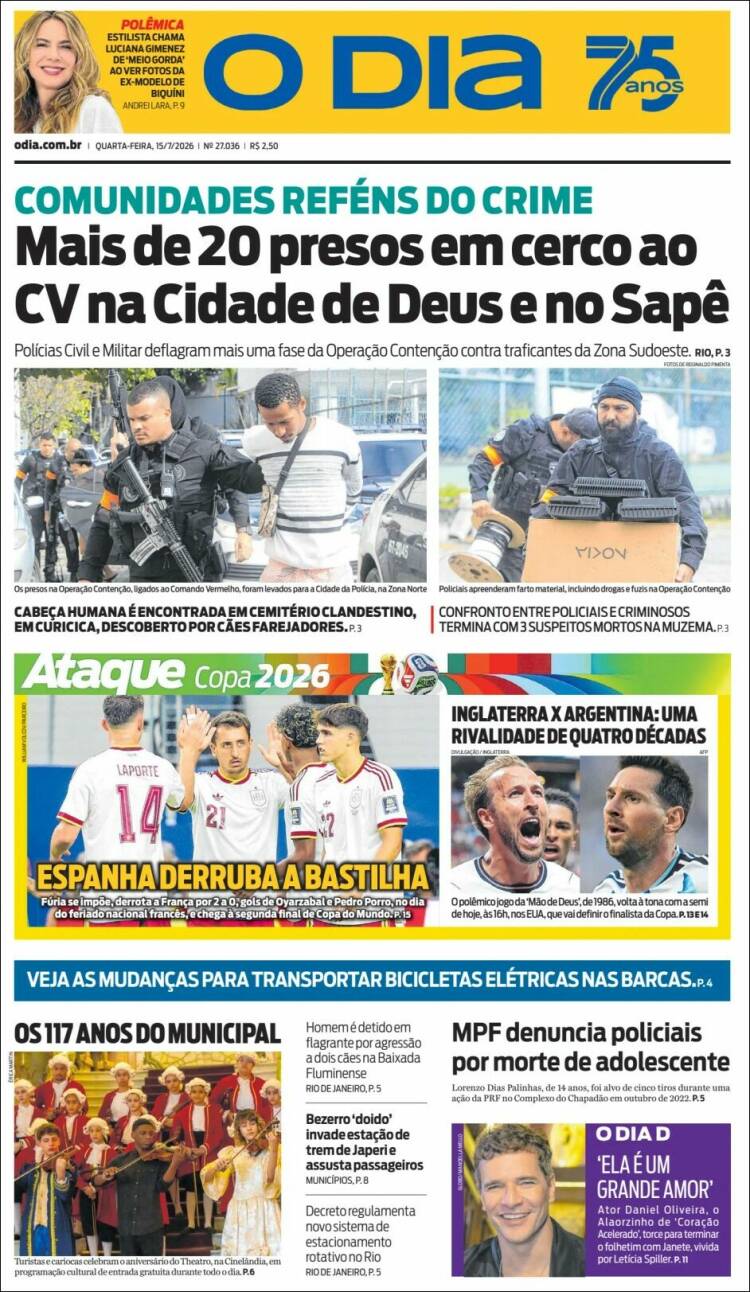 Portada de O Dia (Brasil)