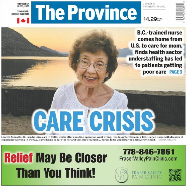 Portada de The Province (Canad&aacute;)