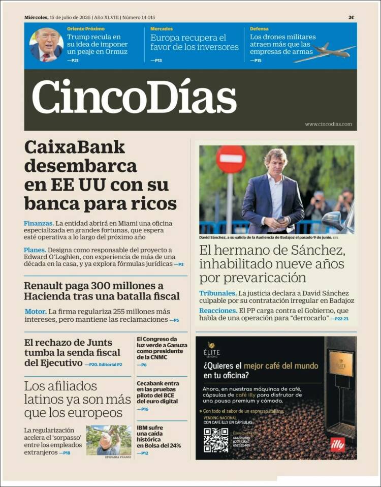 Portada de Cinco Días (Espa&ntilde;a)