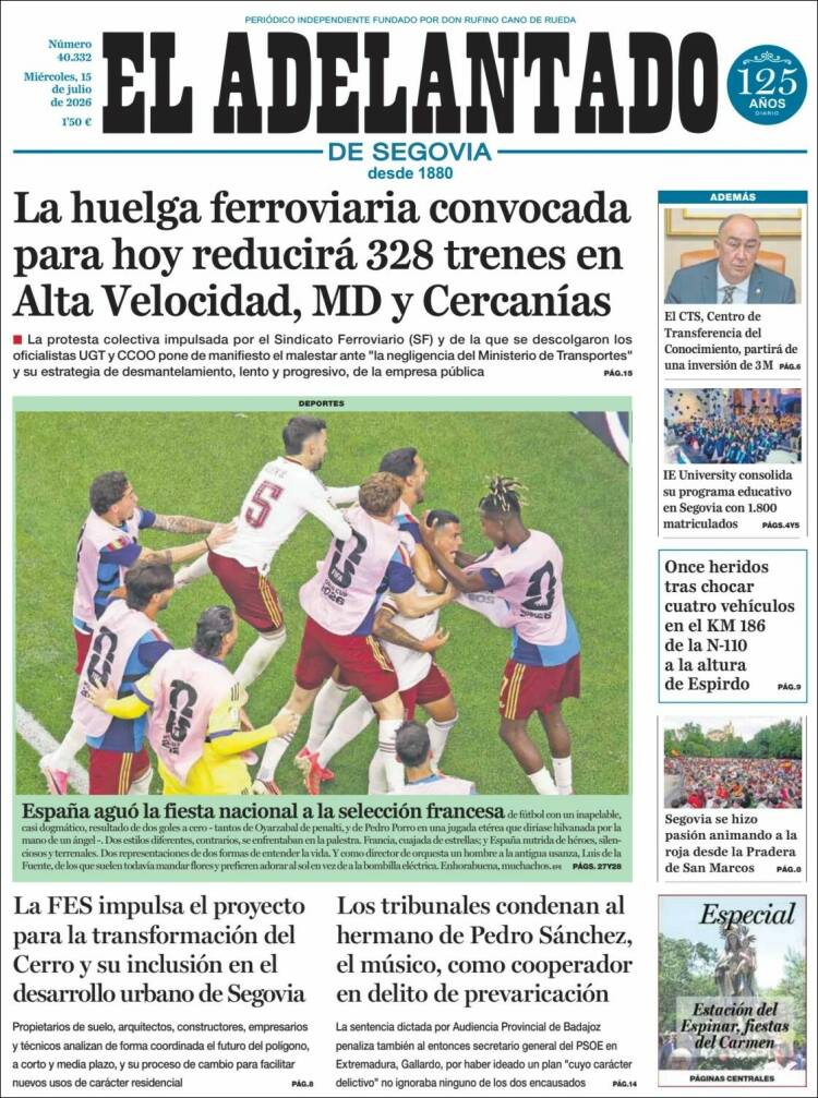 Portada de El Adelantado de Segovia (Espa&ntilde;a)