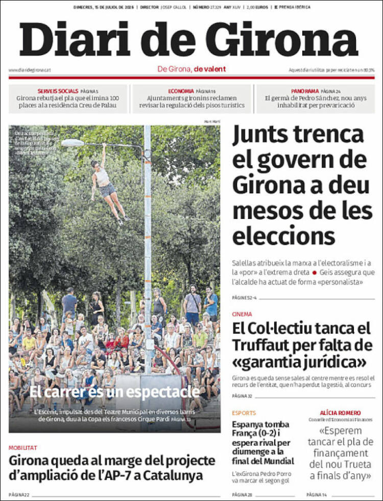 Portada de Diari de Girona (Espa&ntilde;a)