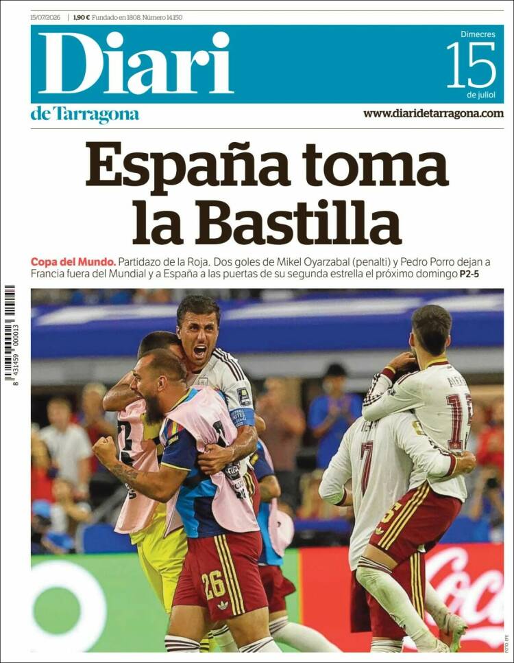 Portada de Diari de Tarragona (Espa&ntilde;a)