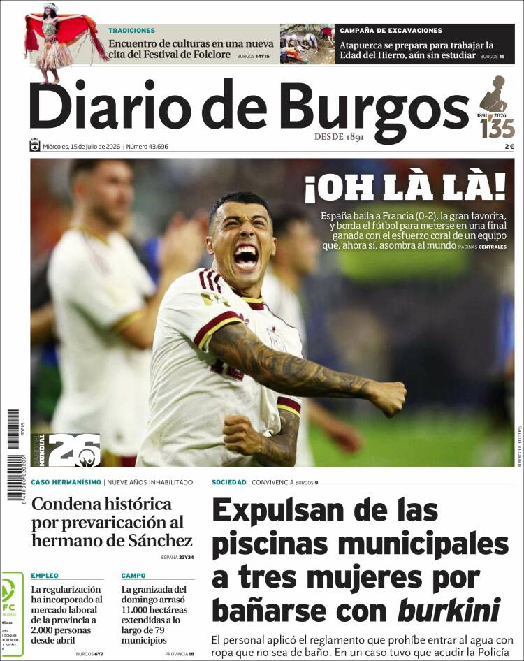 Portada de Diario de Burgos (Espa&ntilde;a)