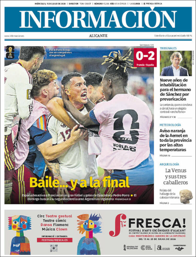 Portada de Diario Información (Espa&ntilde;a)