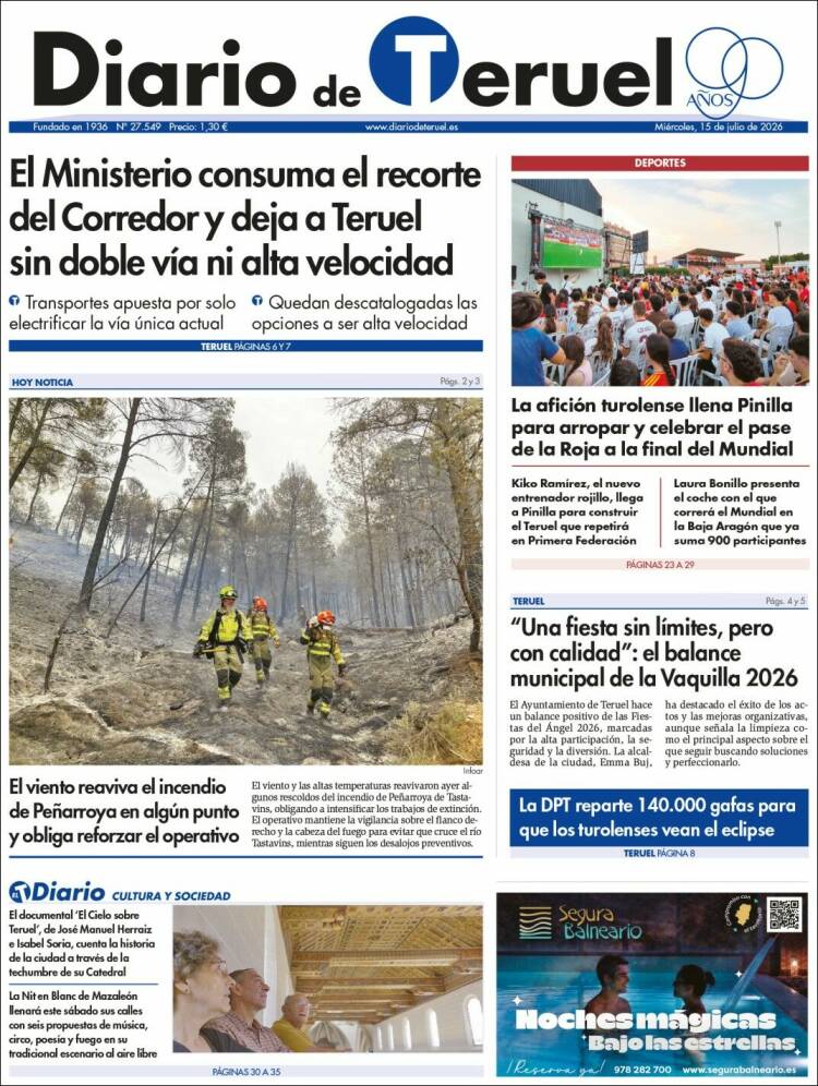Portada de Diario de Teruel (Espa&ntilde;a)