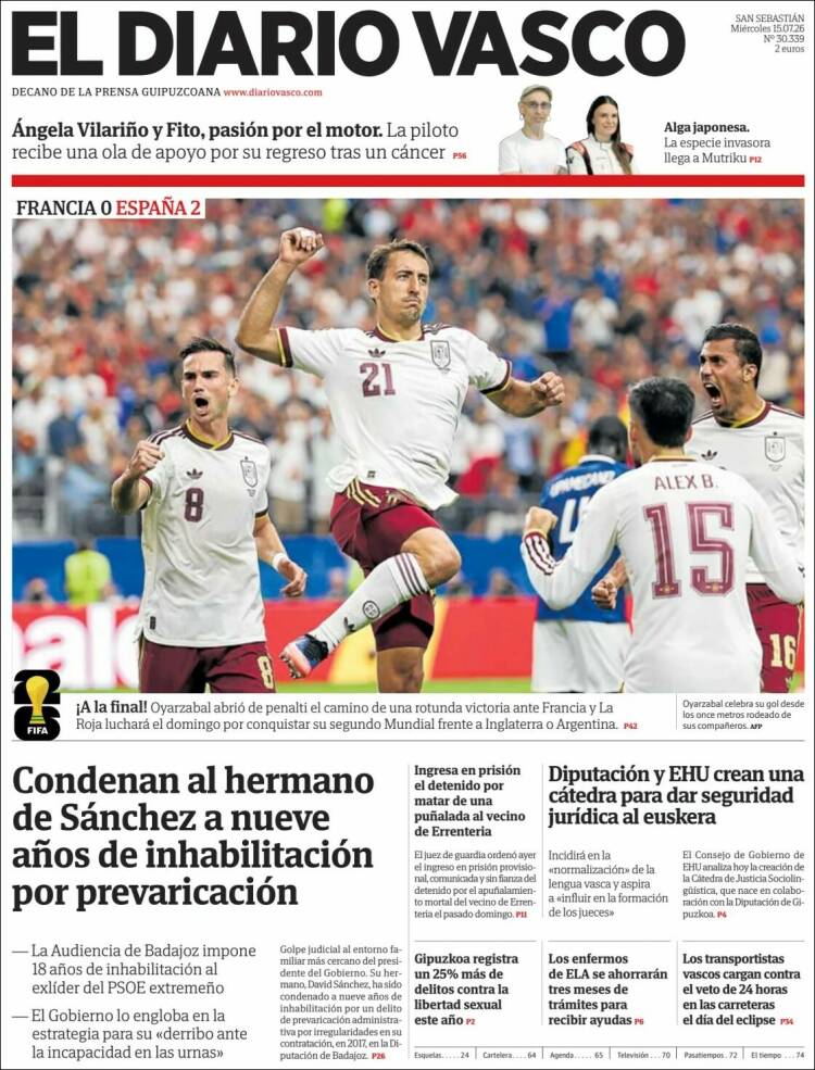 Portada de Diario Vasco (Espa&ntilde;a)