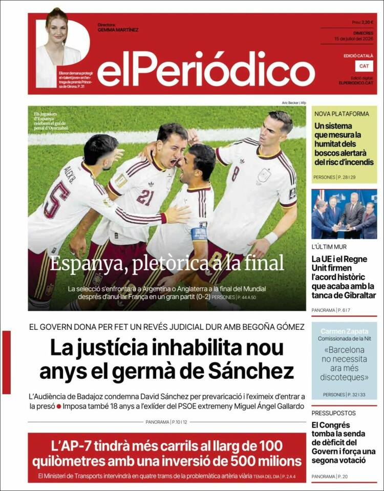 Portada de El Periódico de Catalunya (Espa&ntilde;a)