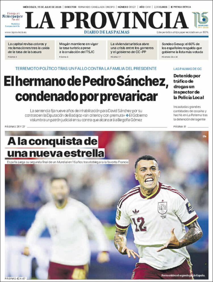 Portada de La Provincia (Espa&ntilde;a)