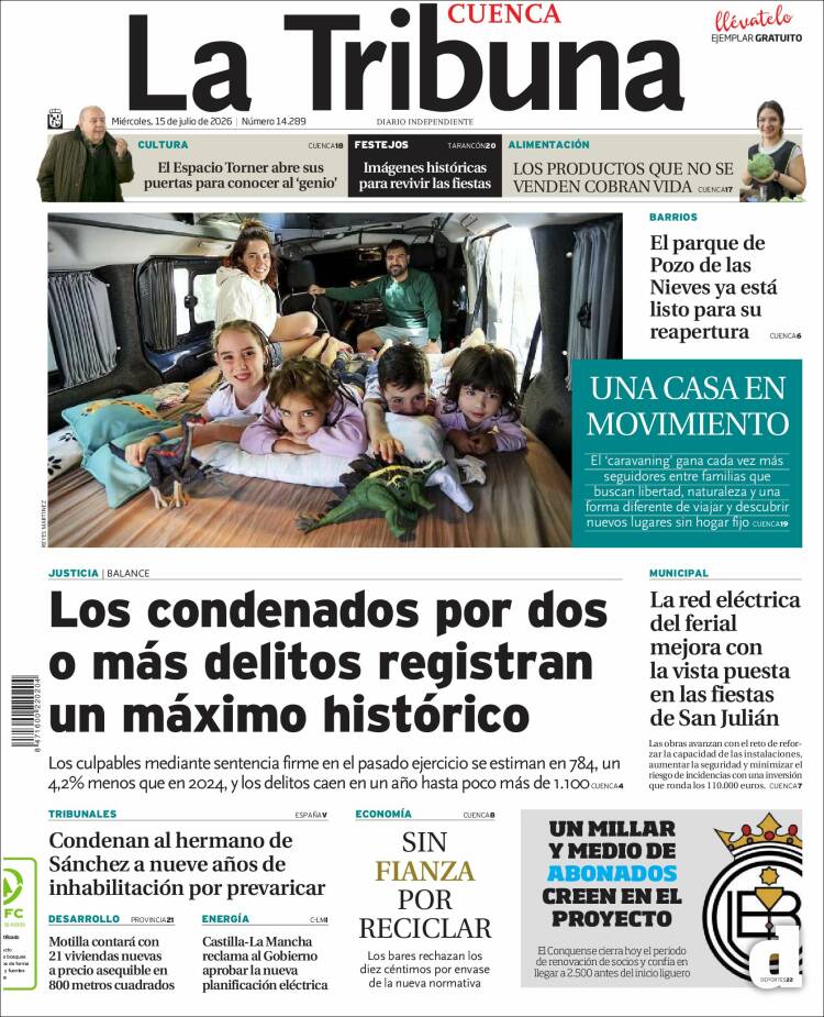 Portada de La Tribuna de Cuenca (Espa&ntilde;a)