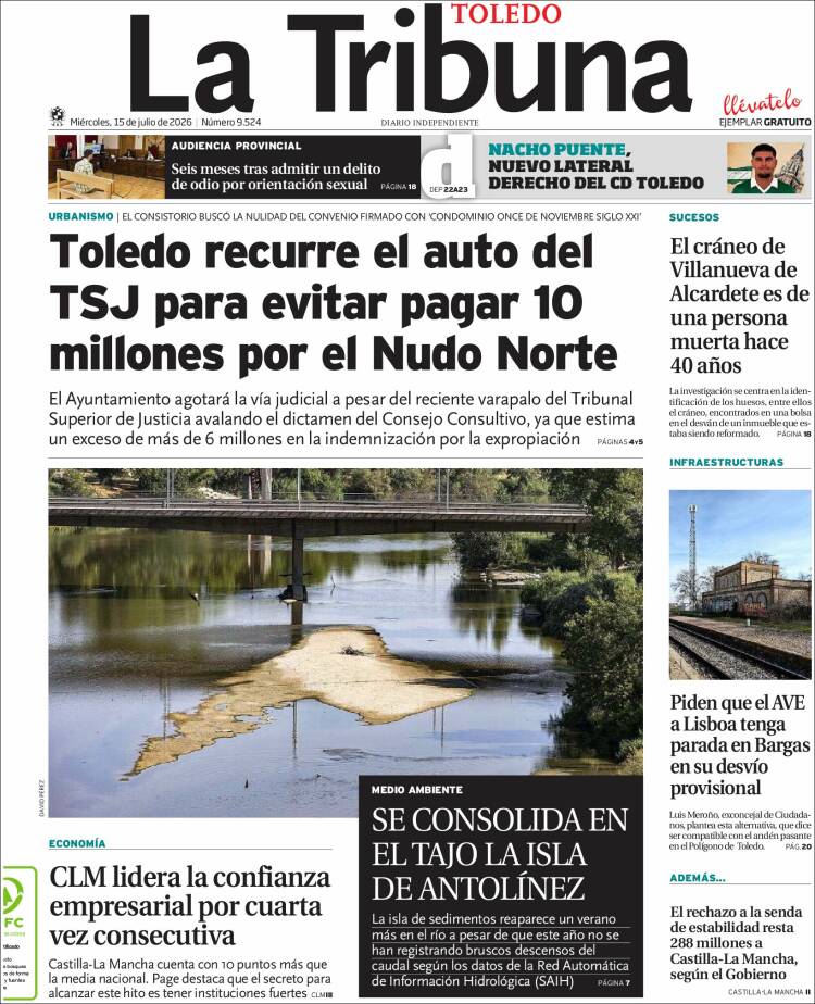 Portada de La Tribuna de Toledo (Espa&ntilde;a)