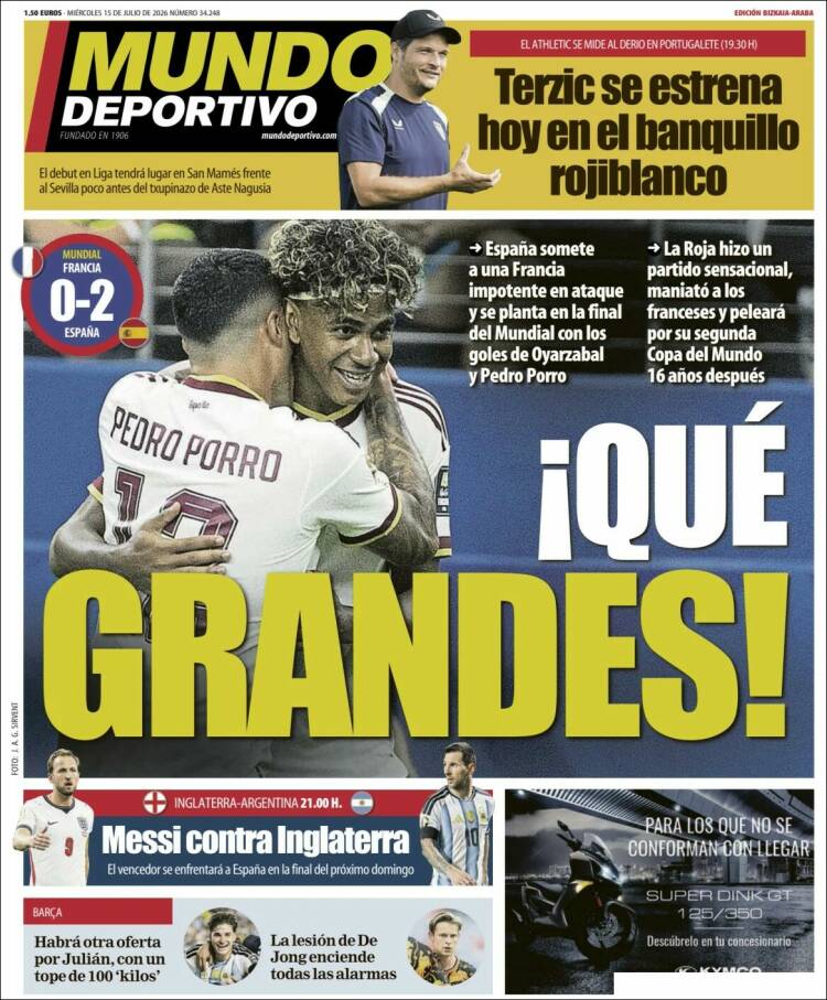 Portada de Mundo Deportivo Bizkaia (Espa&ntilde;a)