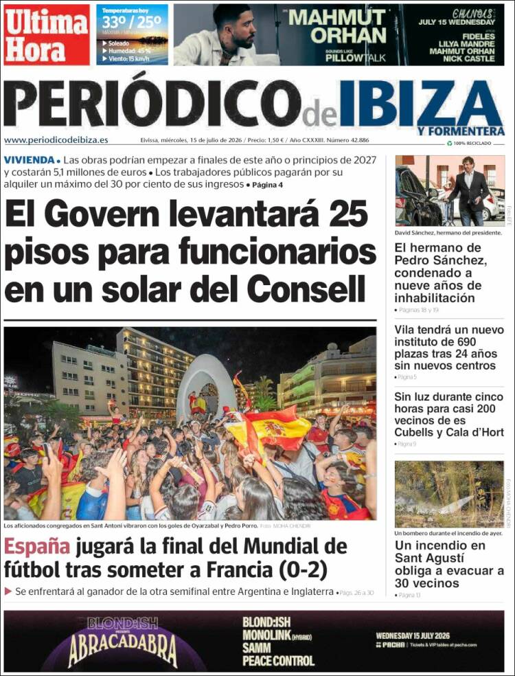 Portada de Periódico de Ibiza (Espa&ntilde;a)