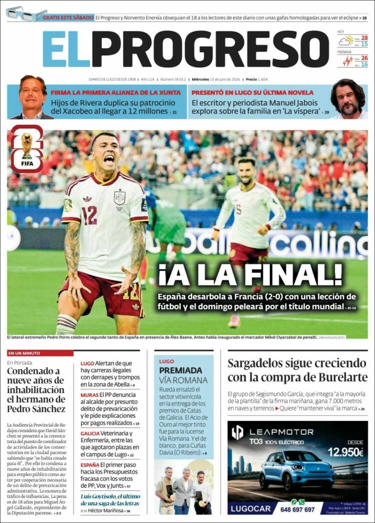 Portada de El Progreso (Espa&ntilde;a)