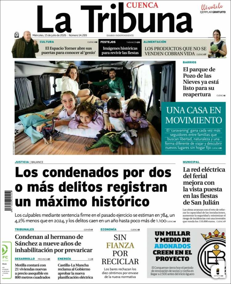 Portada de La Tribuna de Cuenca (Espa&ntilde;a)