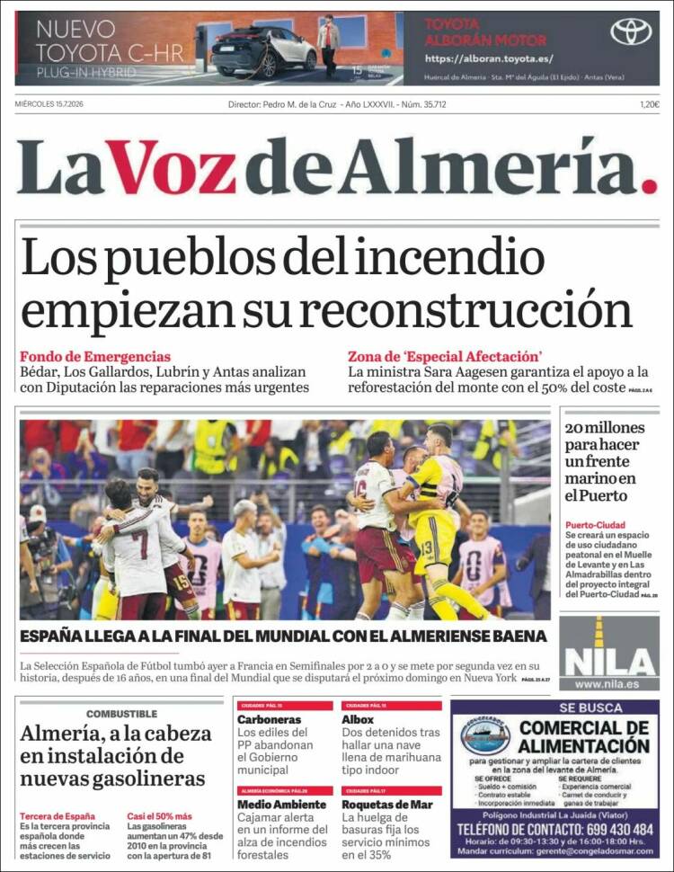 Portada de La Voz de Almería (Espa&ntilde;a)