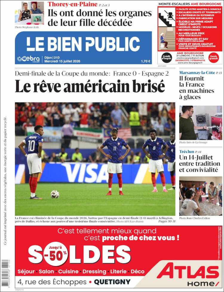 Portada de Le Bien Public (Francia)