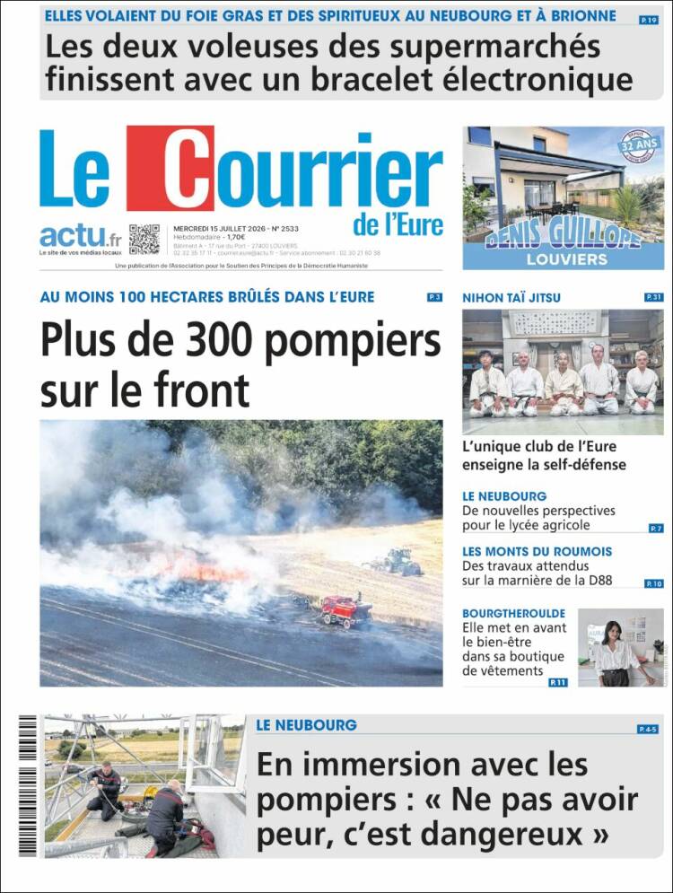 Portada de Le Courrier de l'Ouest (Francia)