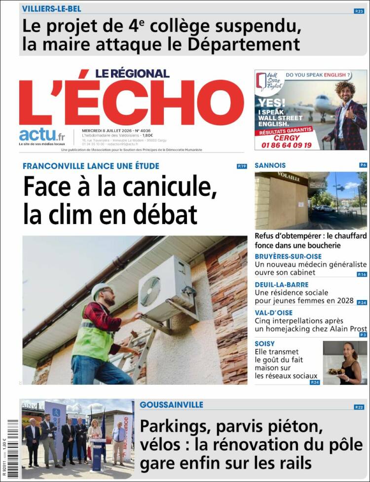 Portada de L'Echo de la Haute-Vienne (Francia)