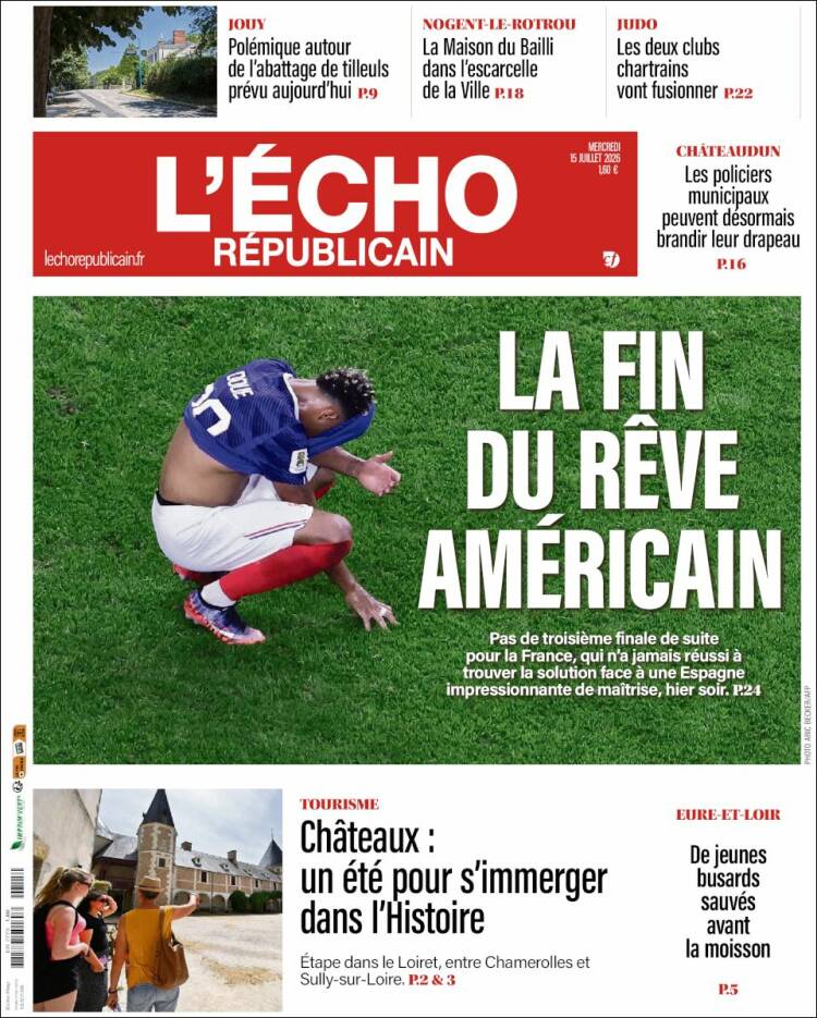 Portada de L'Echo Républicain (Francia)