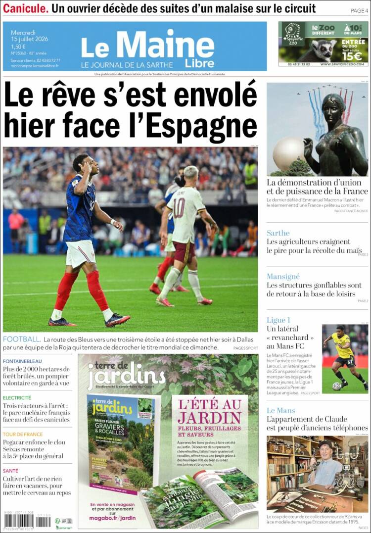 Portada de Le Maine Libre (Francia)