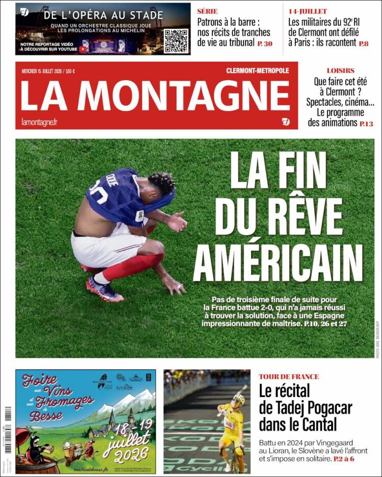 Portada de La Montagne (Francia)