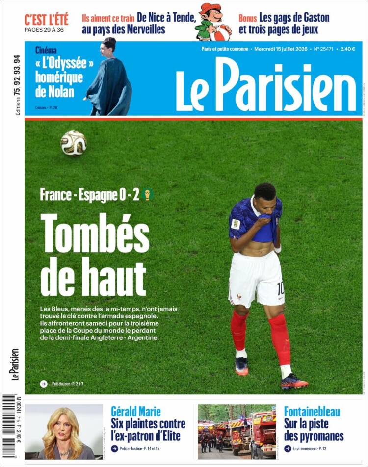 Portada de Le Parisien (Francia)