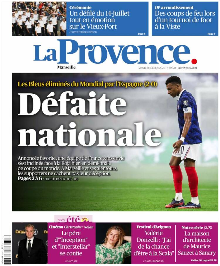 Portada de La Provence (Francia)