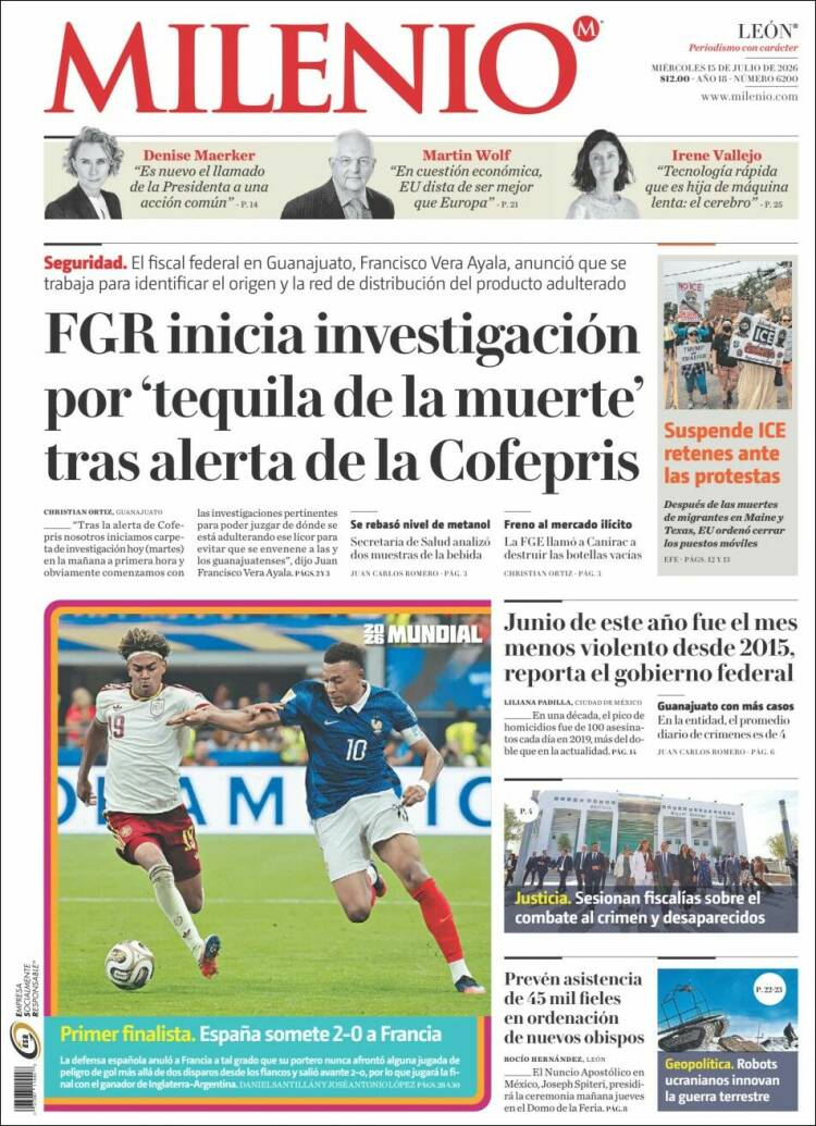 Portada de Milenio de León (M&eacute;xico)