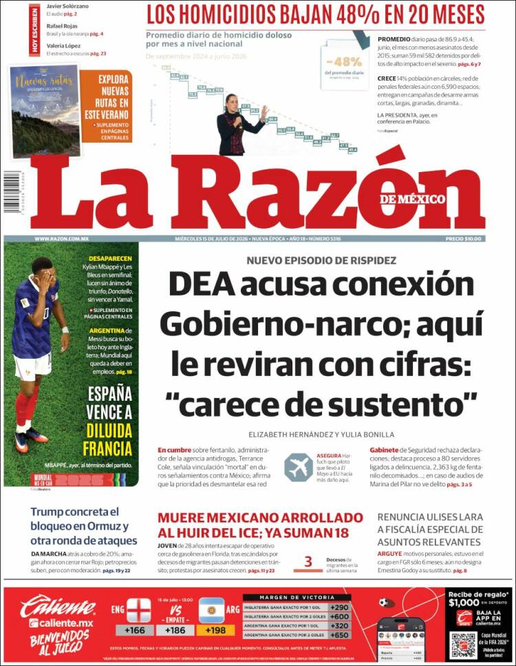 Portada de La Razón (M&eacute;xico)