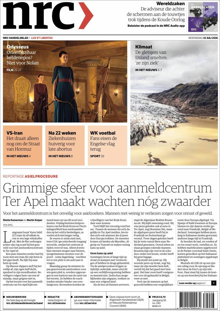 Portada de NRC Handelsblad (Pa&iacute;ses Bajos)