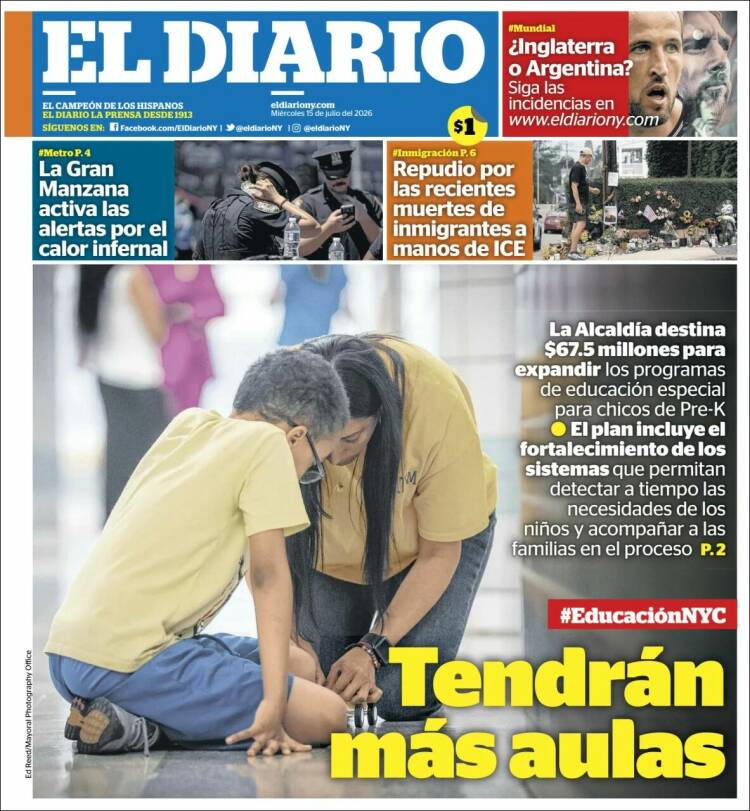 Portada de El Diario NY (USA)