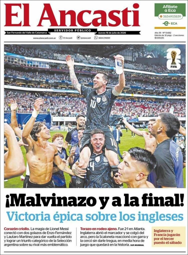 Portada de El Ancasti (Argentina)