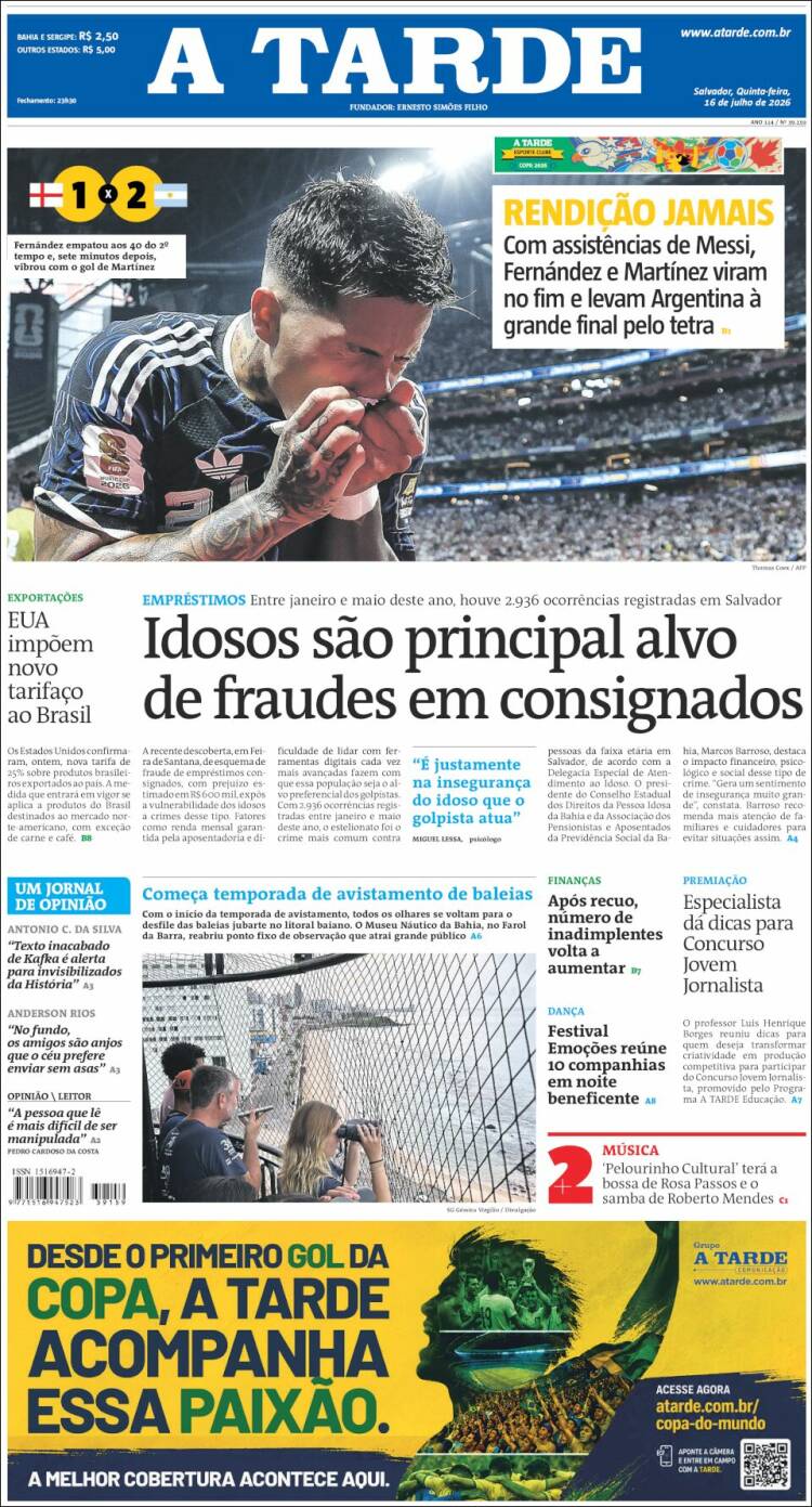 Portada de Diário A Tarde (Brasil)