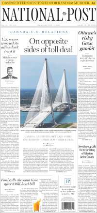 Portada de The National Post (Canad&aacute;)
