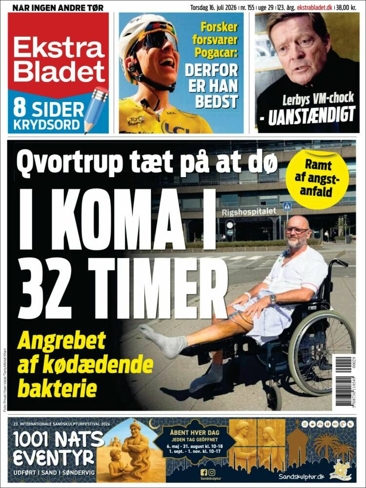 Portada de Ekstra Bladet (Dinamarca)