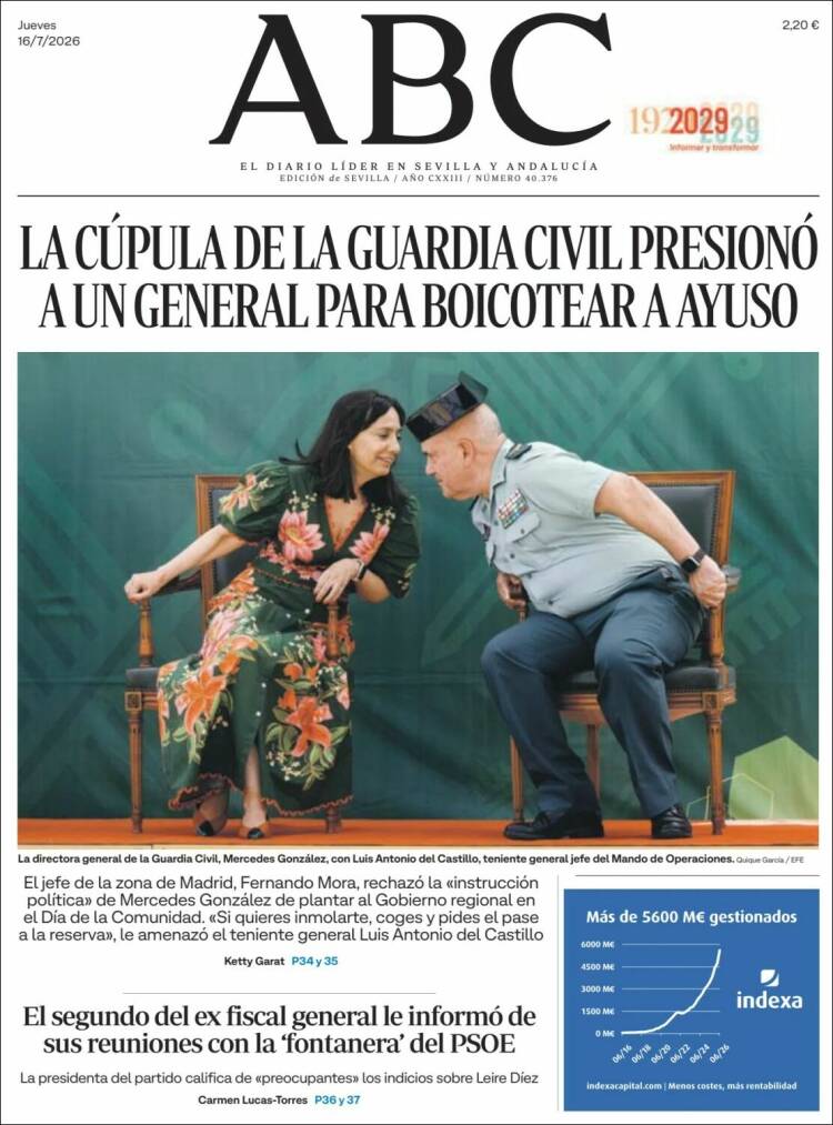 Portada de ABC - Sevilla (Espa&ntilde;a)