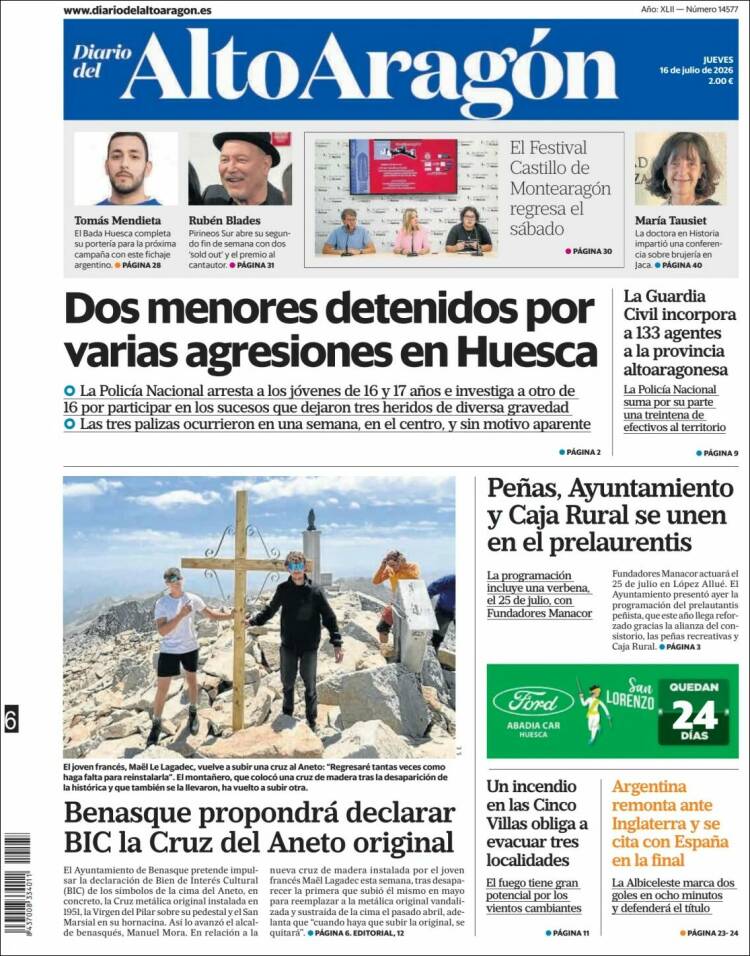Portada de Diario del AltoAragón (Espa&ntilde;a)