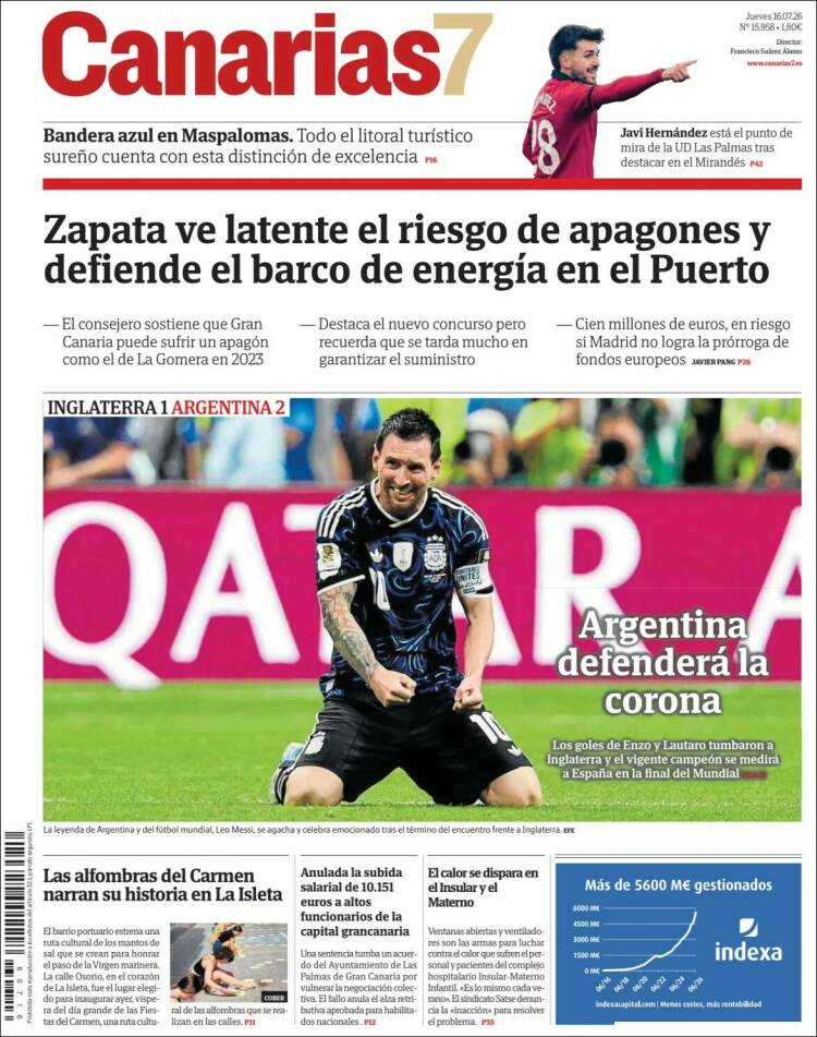 Portada de Canarias 7 (Espa&ntilde;a)