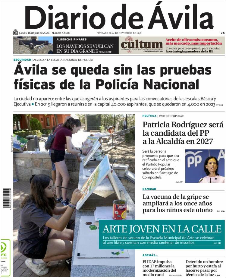 Portada de Diario de Ávila (Espa&ntilde;a)