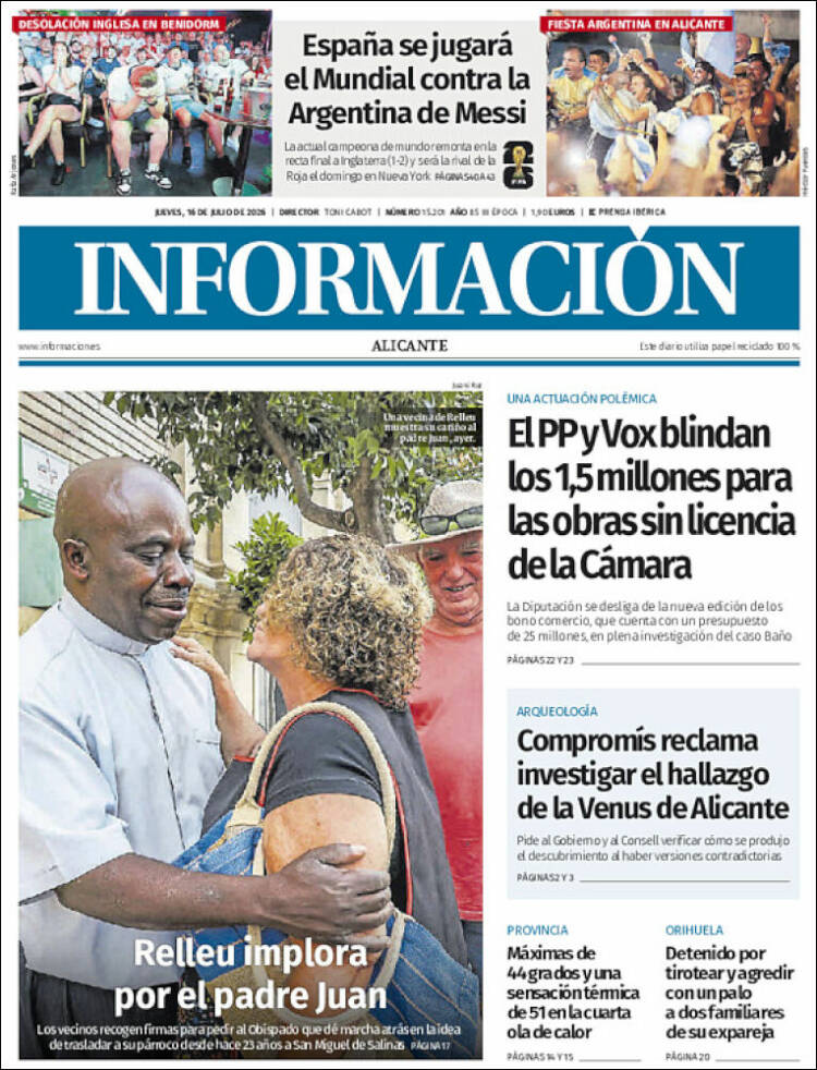 Portada de Diario Información (Espa&ntilde;a)