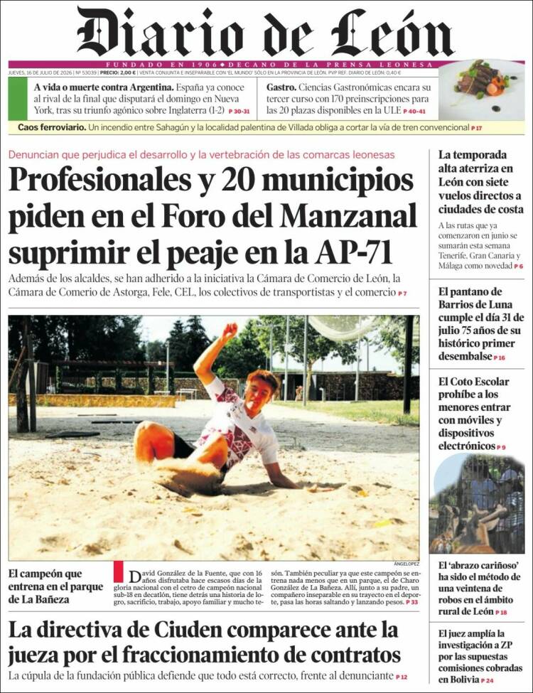 Portada de Diario de León (Spain)