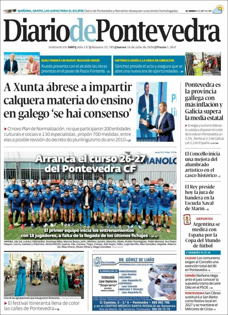 Portada de Diario de Pontevedra (Espa&ntilde;a)