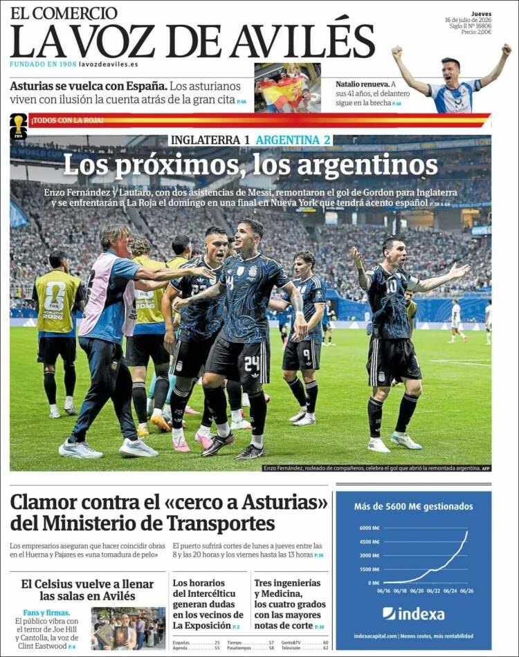 Portada de El Comercio - Avilés (Espa&ntilde;a)